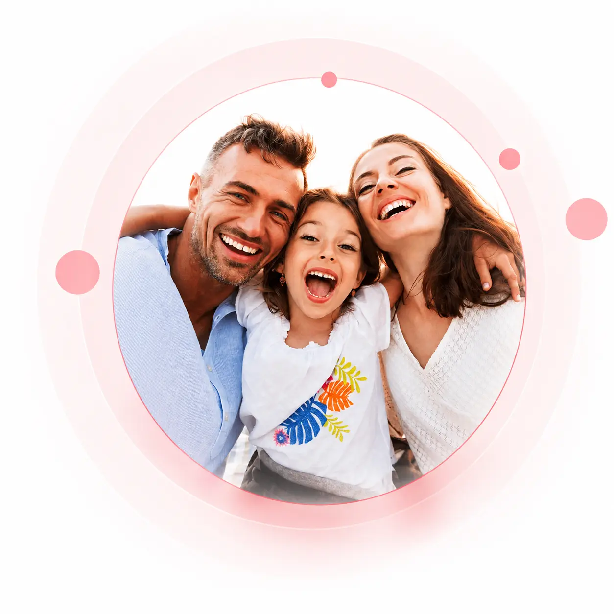 A smiling family together